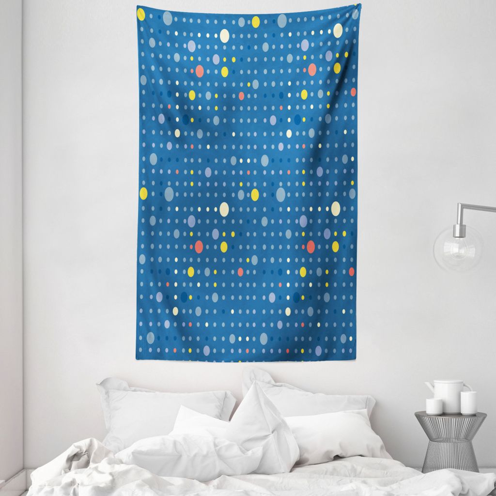 ABAKUHAUS Abstrakt Wandteppich und Tagesdecke, Geometrische Kreis-Punkte aus Weiches Mikrofaser Stoff Waschbar ohne Verblassen Digitaldruck, 140 x ...