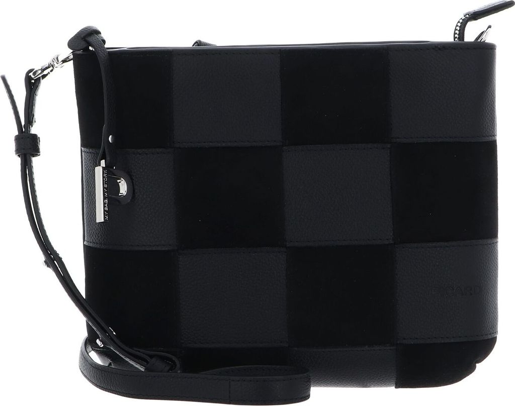 PICARD Leder Umhängetasche Chess Crossbody Bag Black schwarz