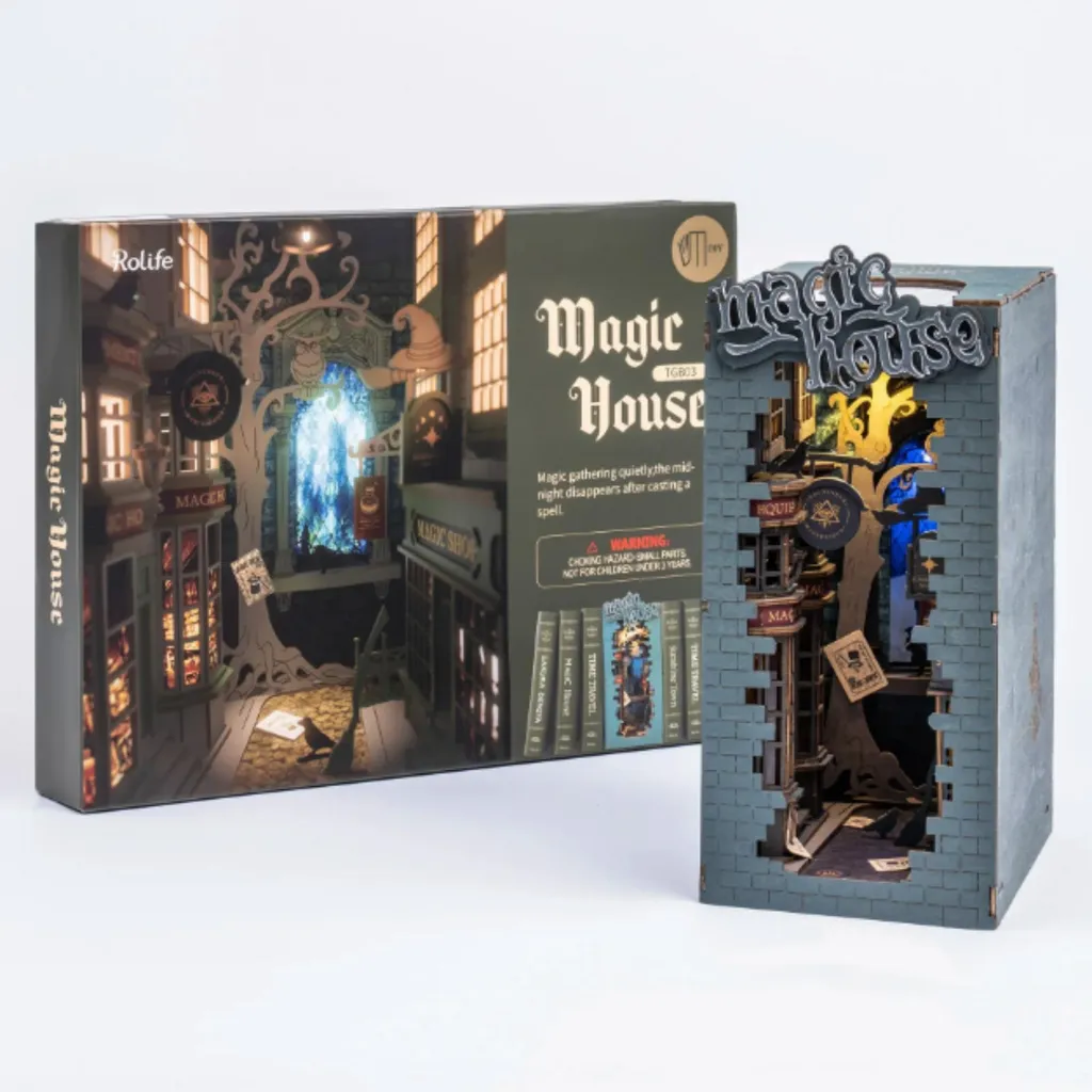 Kit de construction Book Nook Magic House : idée cadeau DIY créative