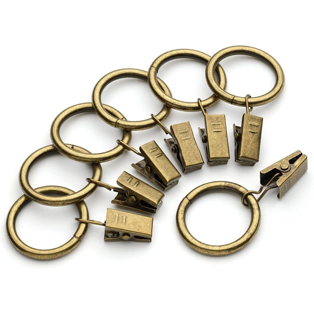 Vorhangringe Mit Clips 50mm - 30 Stück Eisen Mit Edelstahl Clips