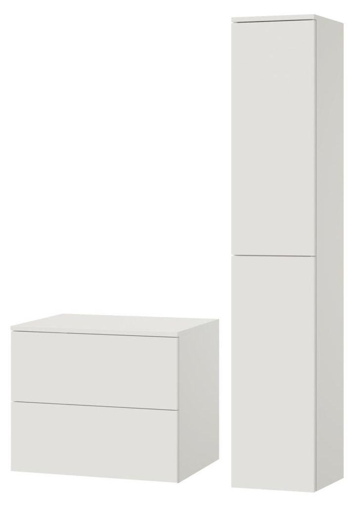 Badkamerset, 2-delig: Onderkast + Hoge kast, kleur wit (2S Productafbeelding 