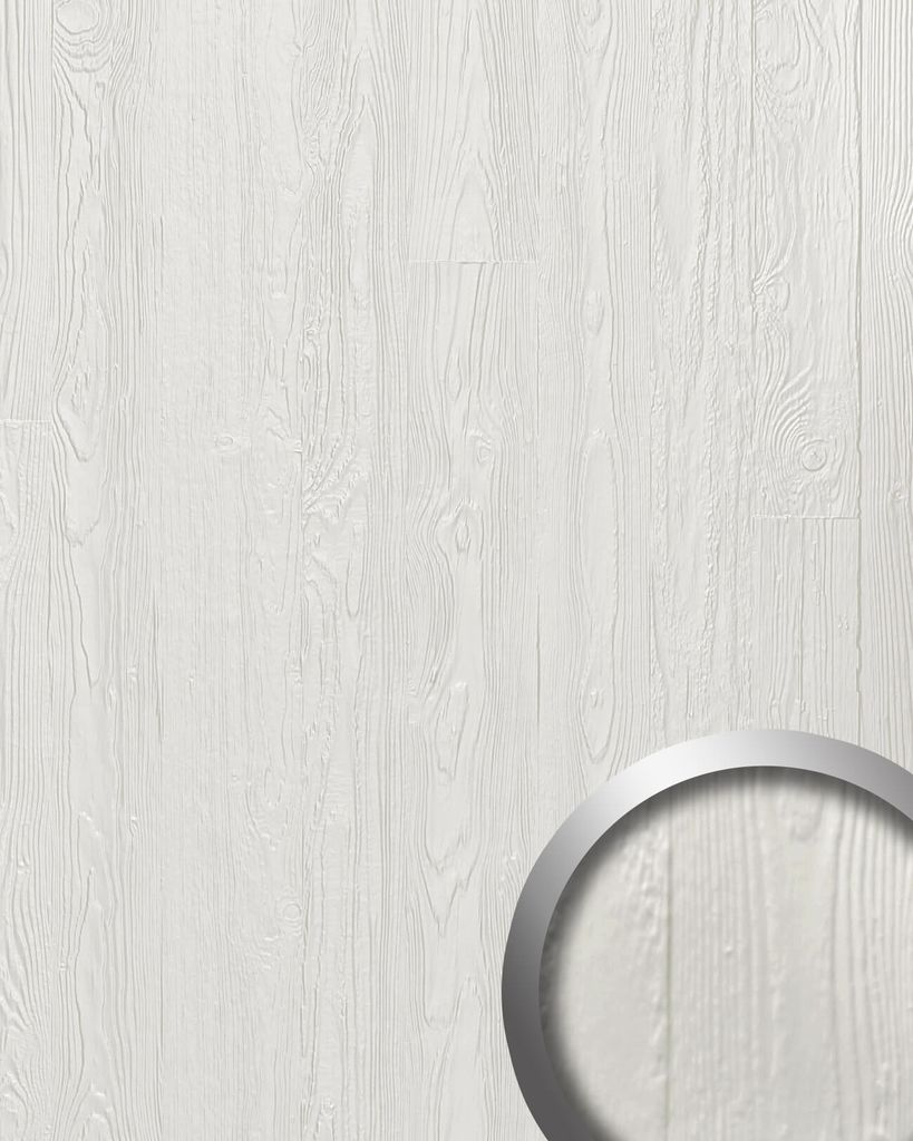 WallFace 24950 DAKOTA Snow White Wandverkleidung mit Natur Einrichtungs matt weiß 2,6 m2