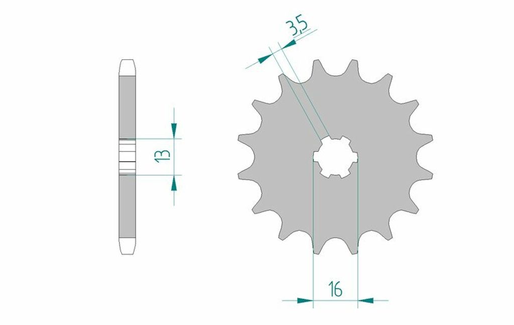 AFAM Stahl Standard Ritzel vorne - 428 Produktbild 