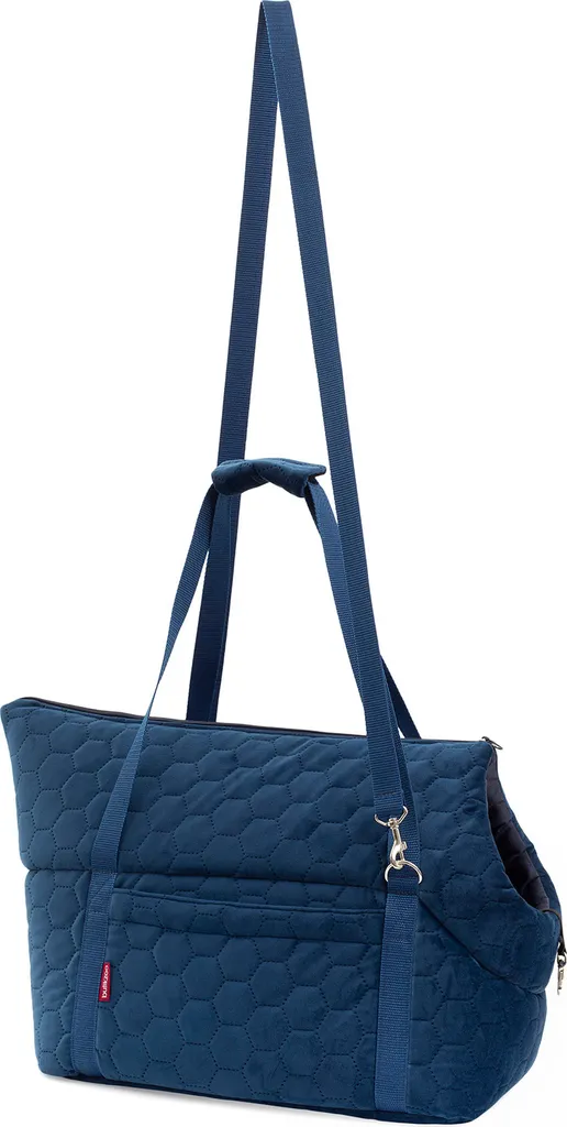 Borsa a Tracolla Animali 10kg Suede Blu Scuro | Trasportino Soft Velvet - 10