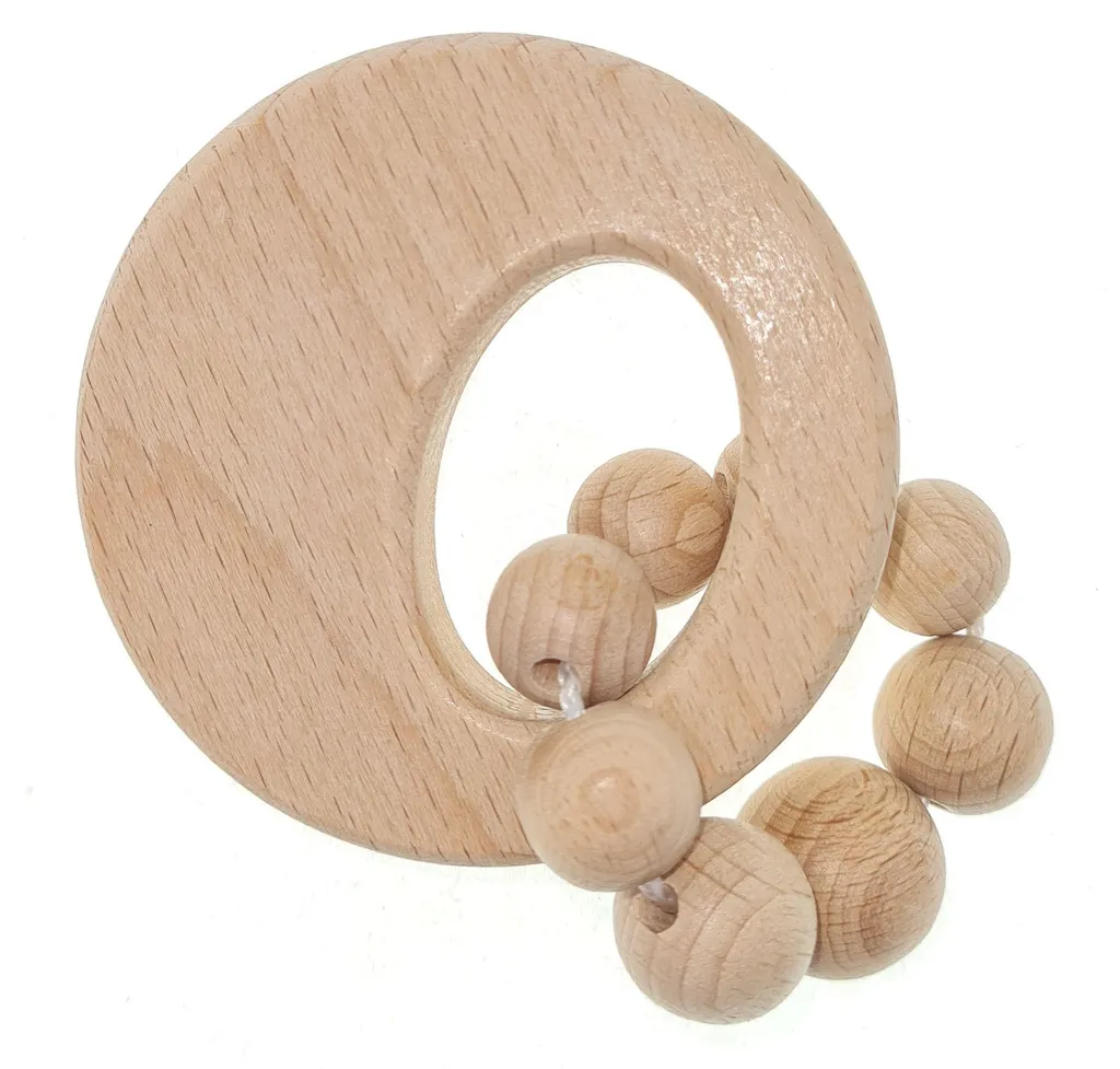 Hochet d'éveil sensoriel en bois Hess pour stimuler les sens de bébé