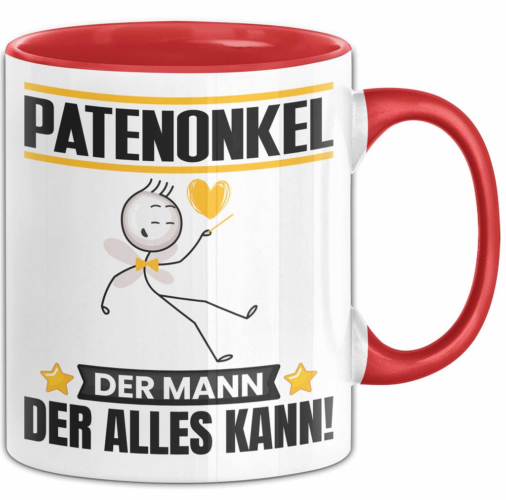Patenonkel Tasse Geschenk für Patenonkel Der Mann Der Alles Kann Geschenkidee zum Geburtstag (Rot)