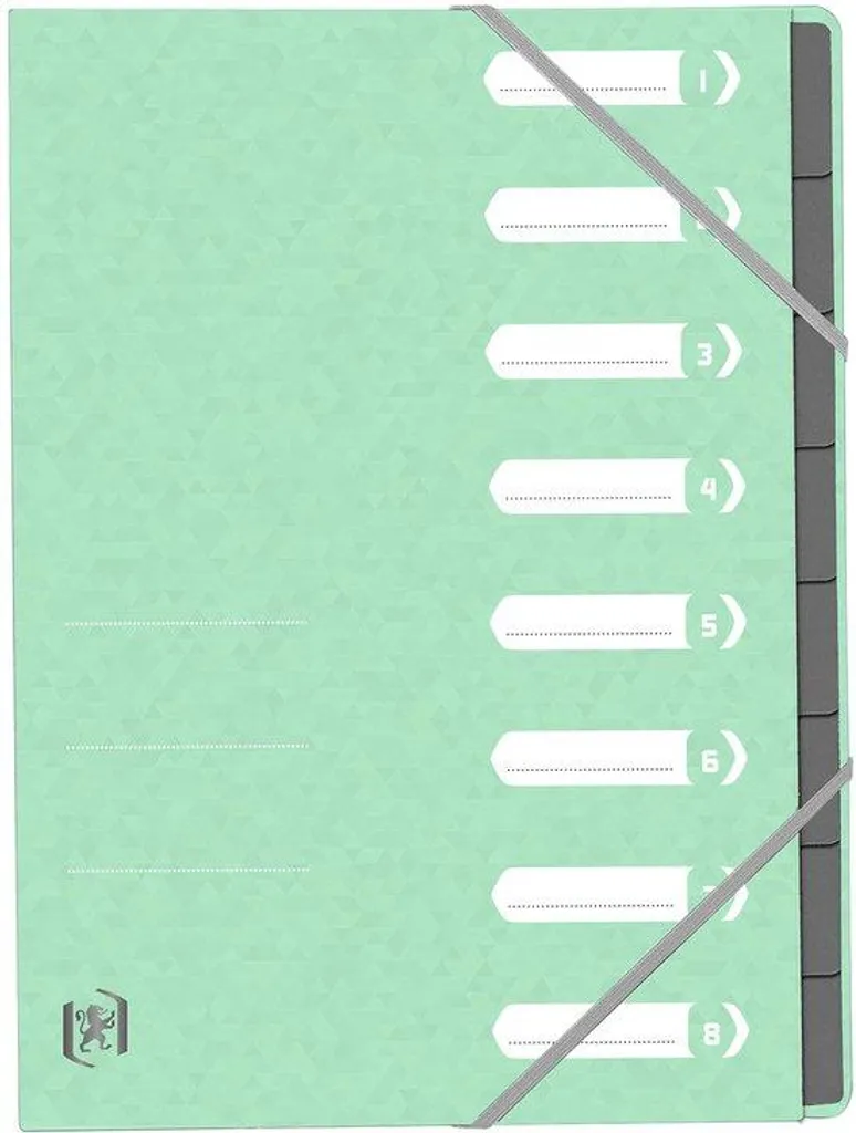 Bloc de chemises A4 à 8 compartiments avec couverture couleurs pastel