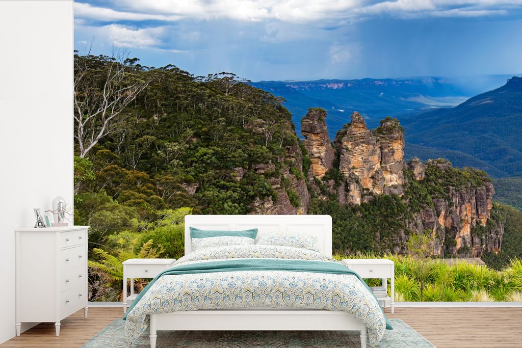 MuchoWow Fototapete für Wohnzimmer oder Schlafzimmer Wandtapete Vinyl Motivtapete Blick auf den Blue Mountains National Park in Australien - 600...