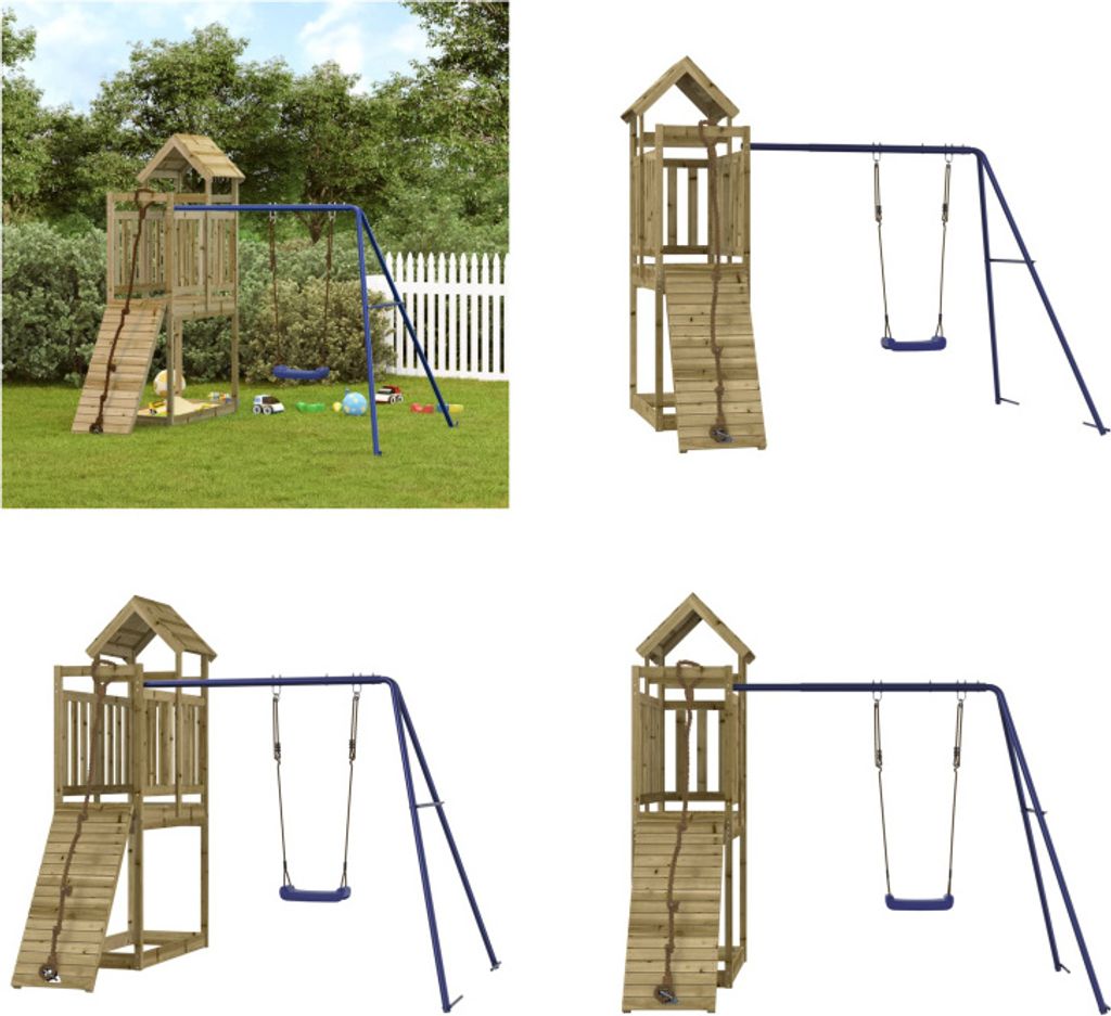 vidaXL Spielturm Imprägniertes Kiefernholz - Spielturm - Spieltürme - Kletterturm - Klettertürme