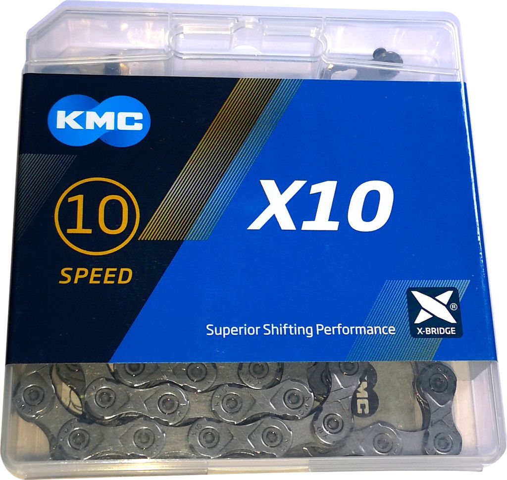 KMC X10 Kette 114 Links 1/2 x 11/128 Grau Fahrradkette 10 Speed Chain
