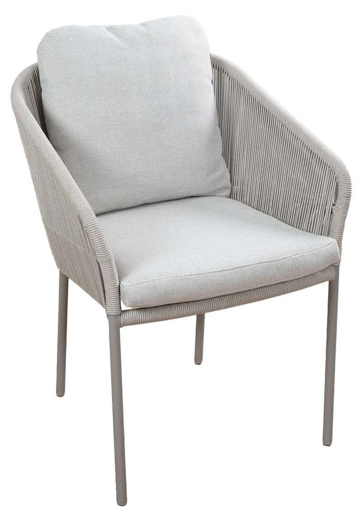 Dining Gartenstuhl Alezio | Beige | Camel Sake | Aluminium und Rope | 2er Set