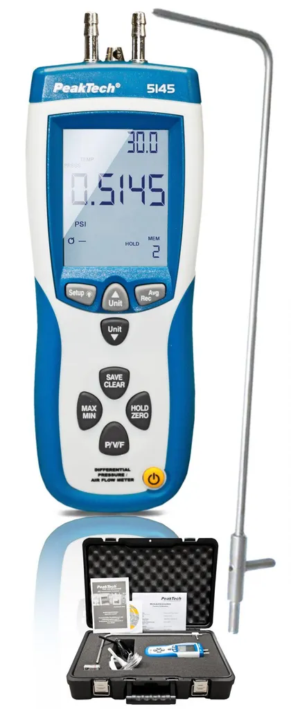 Manomètre de pression différentielle numérique PeakTech P 5145 avec USB - 3