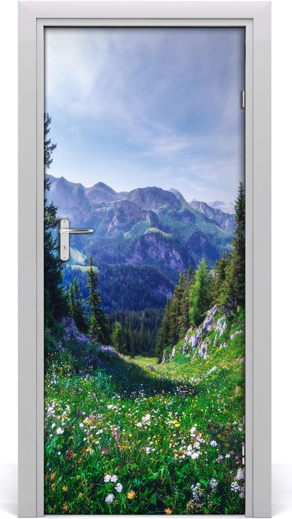 Tulup Türaufkleber 85x205 cm Dekorative Aufkleber Selbstklebend Wasserdichte Tapete Abnehmbar Schlafzimmer Wohnzimmer Wohnkultur - Alpenlandschaften