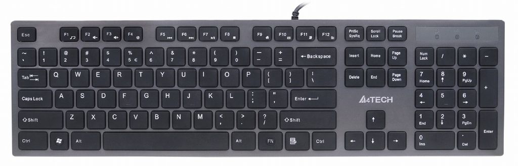 Teclado A4Tech KV-300H, conexión USB, distribución QWERTY, Imagen del producto 