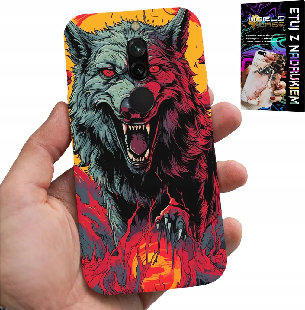 Custodia Xiaomi Redmi 8 Wolf Pack + Vetro: Protezione Wild e Sicura