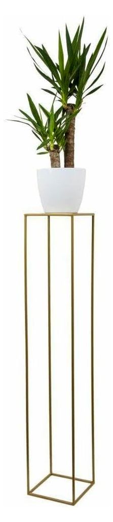 Blumenständer aus Metall in Gold, 130 cm hoch - Stabiler Blumenhocker aus Metall - Pflanzenständer für die Dekoration im Wohnzimmer, Schlafzimme...