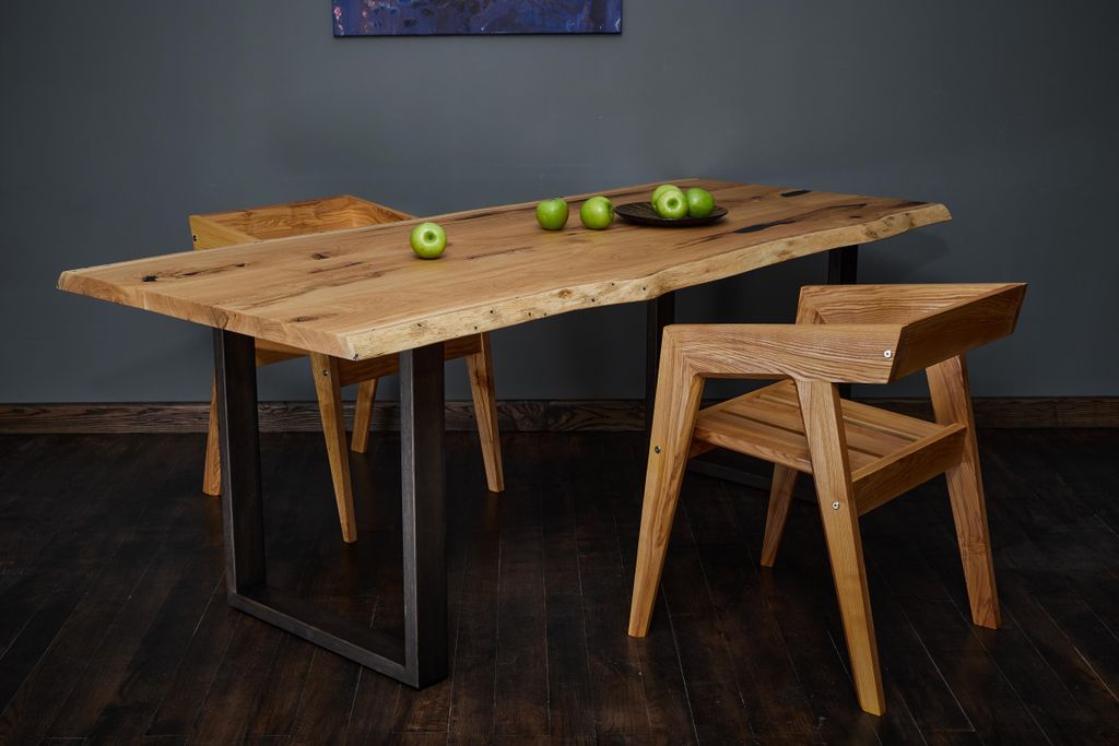 tømmermann Baumkantentisch Esszimmertisch Massivholz Esstisch Holz Massiv Schreibtisch 200x74 Küchentisch Holztisch Eiche Esszimmer Tisch Dining ...