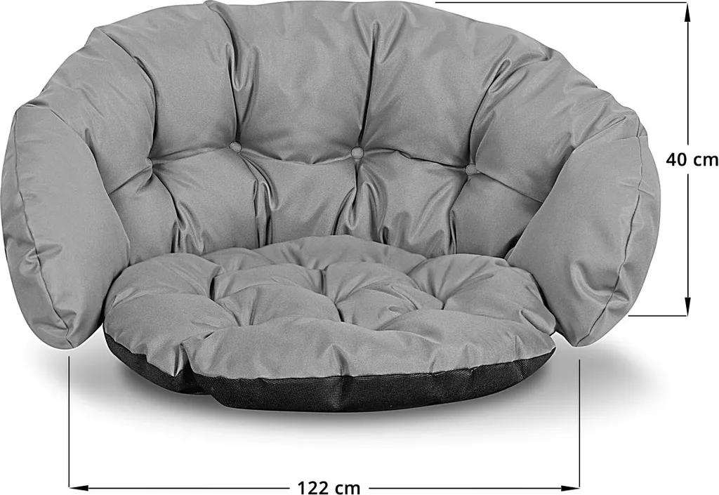 Coussin de Chaise Suspendue Imperméable Gris - Accessoire Fauteuil Relax - 4