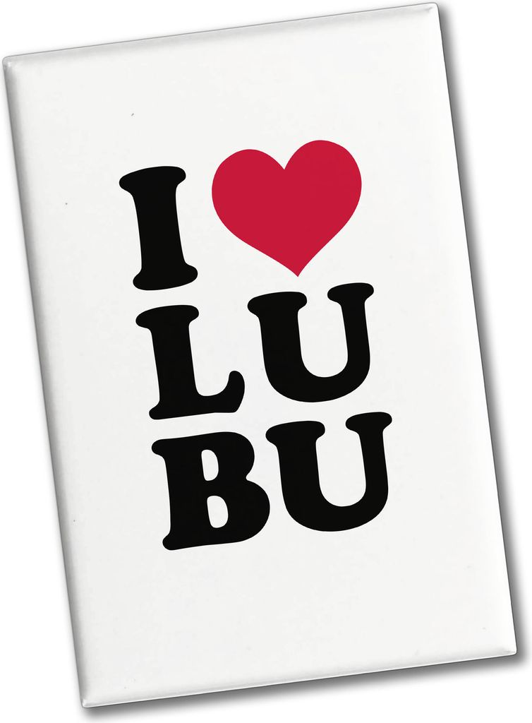 Ludwigsburg Souvenir Magnet in weiss mit Text I love LUBU