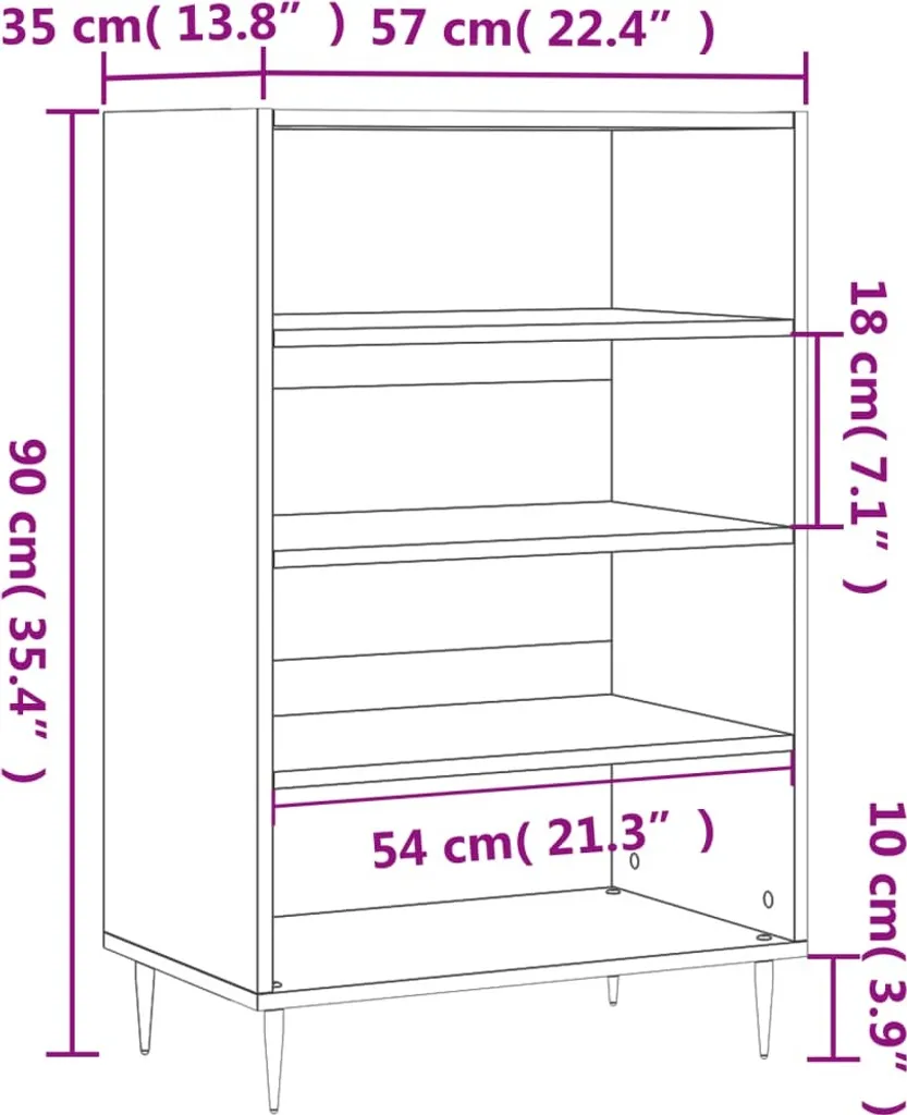 vidaXL Credenza Marrone Effetto Rovere 57x35x90 cm | Mobiletto Legno - 9