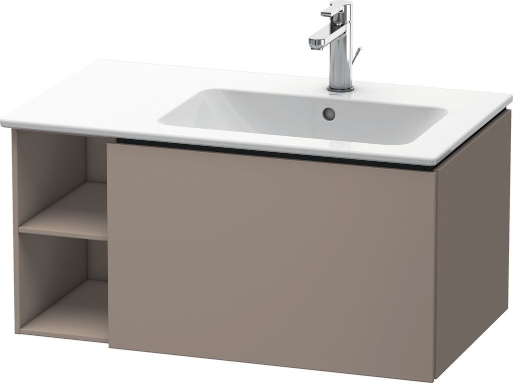 Waschtischunterbau L-CUBE 400x820x481mm, Becken rechts basalt matt basalt matt