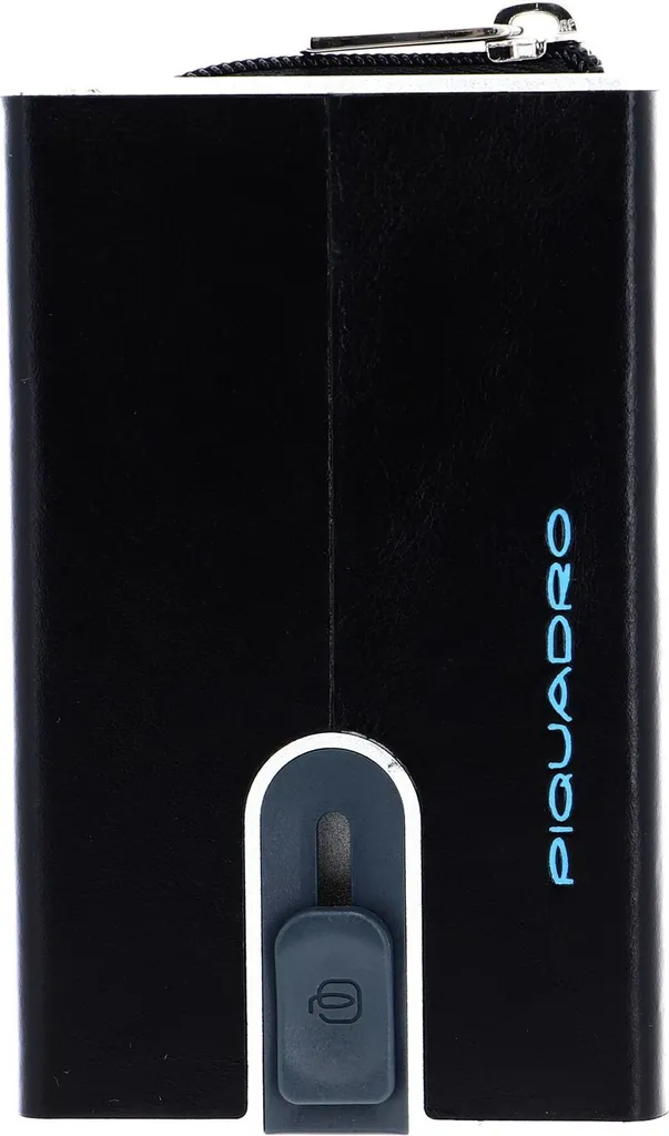 Piquadro Blue Square Wallet Slider RFID Nero - Portefeuille Compact Noir
