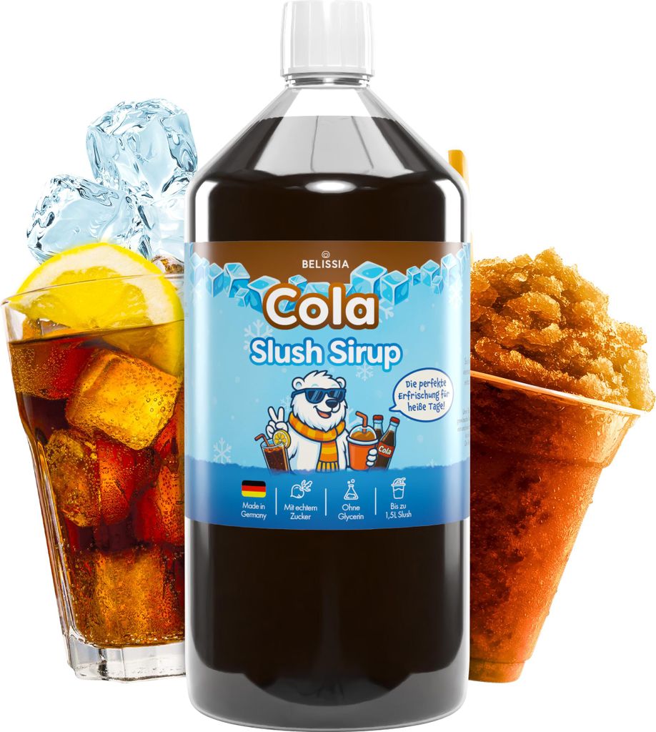Belissia Slush Eis Sirup 1000ml Konzentrat | Cola Geschmack Produktbild 