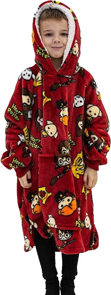 Sweat plaid Harry Potter enfant rouge : idéal pour l'hiver et le cocooning