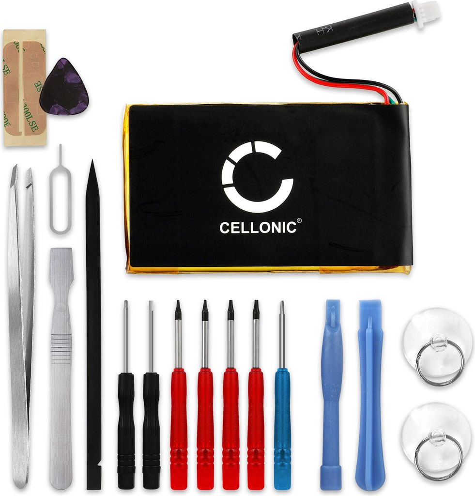 CELLONIC 1x Akku für Navigation Kompatibel mit Garmin nüvi 255, Edge 705, Nüvi 200, 010-00621-10 - (1250mAh, 3.7V) + Werkzeug-Set