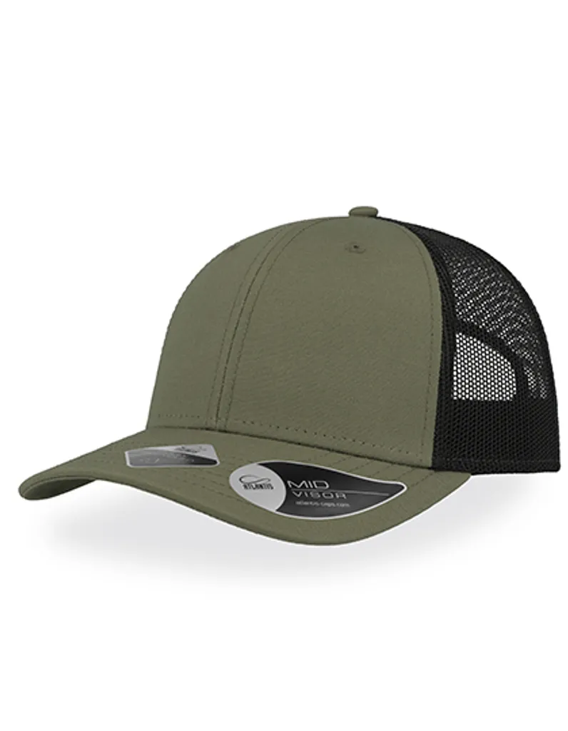 Cappello Atlantis RETH Recy Three Olive Black - Trucker Cap Sostenibile