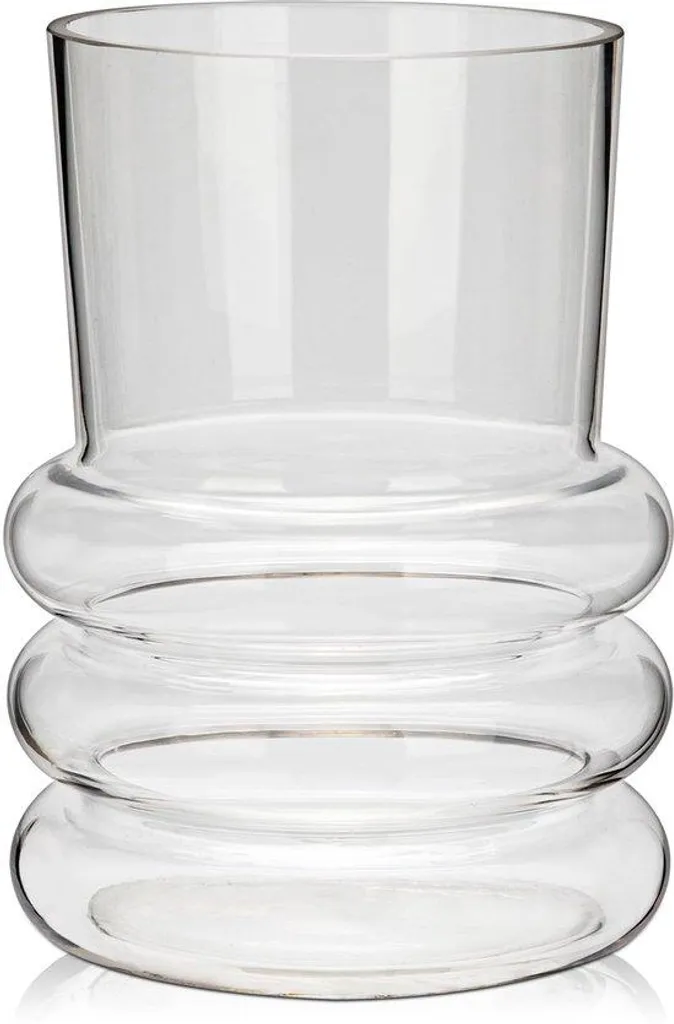 Vase en verre transparent 18 cm - Vase cylindrique moderne pour fleurs