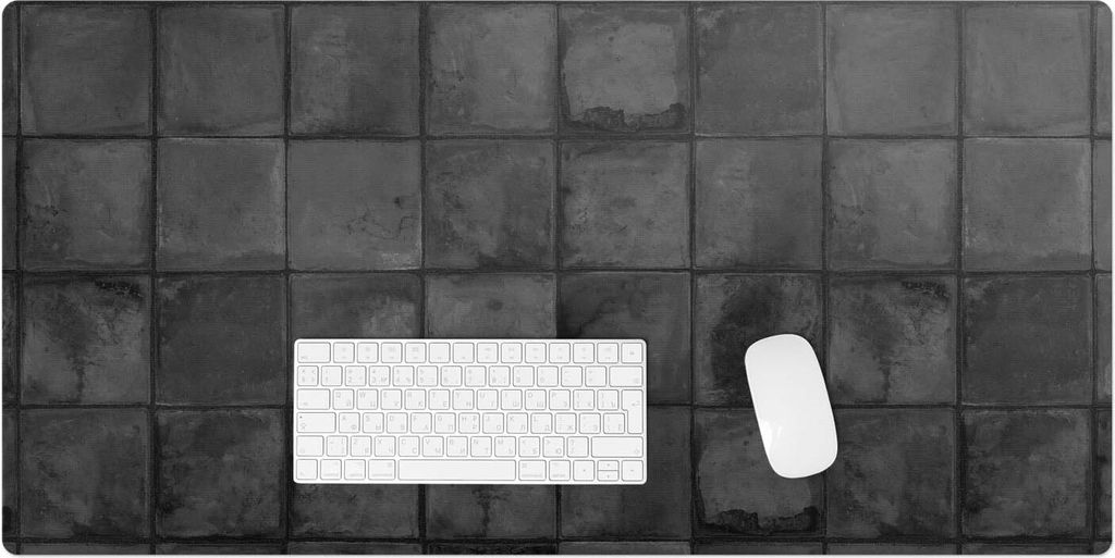 Dunkle Retro-Fliesen – Schreibtischunterlage – Rutschfeste Tischunterlage – Schreibtischmatte für Büro & Zuhause – Schreibunterlage – M...