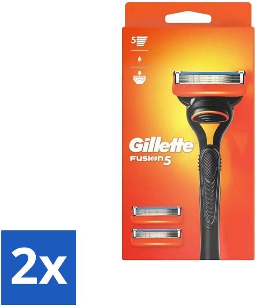 Gillette Fusion 5 Rasierklingen – Ergonomisches Design – 2 Ersatzklingen - Vorteilspack - 2 Stücke