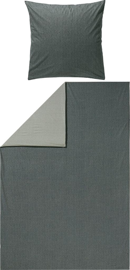 REDBEST Wendebettwäsche anthrazit-kiesel 1x 155x220 cm + 1x 80x80 cm