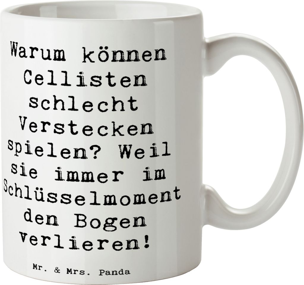 Mr. & Mrs. Panda Becher Spruch Cello Schlüsselmoment - Weiß Produktbild 