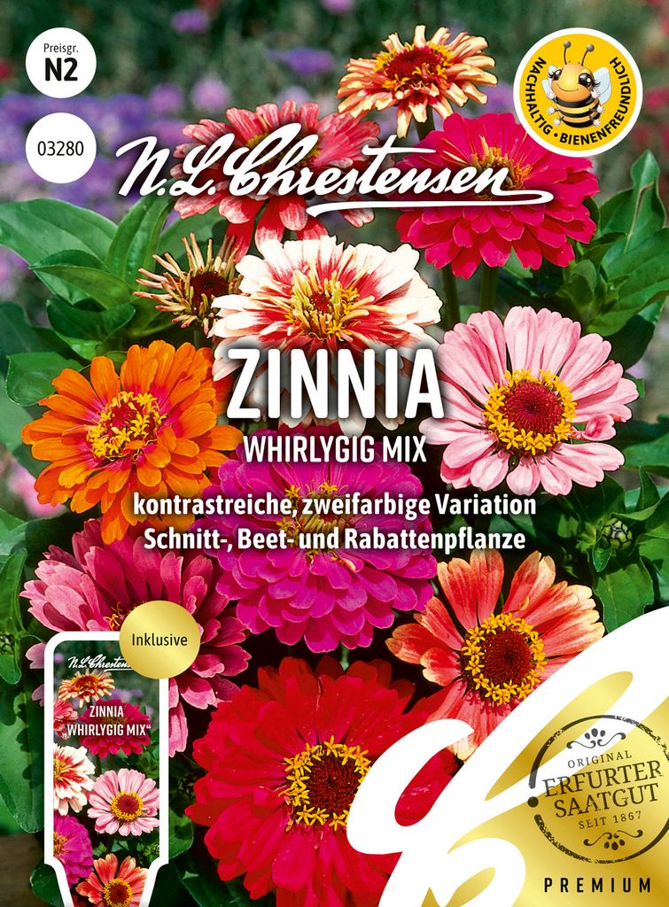 Zinnia Whirlygig Mix | Zinniensamen von N.L. Chrestensen