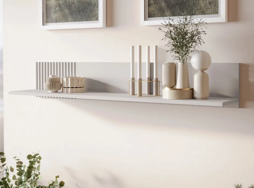 Mensola a Muro AMPER Cashmere 120cm: Arredo Minimal e Raffinato