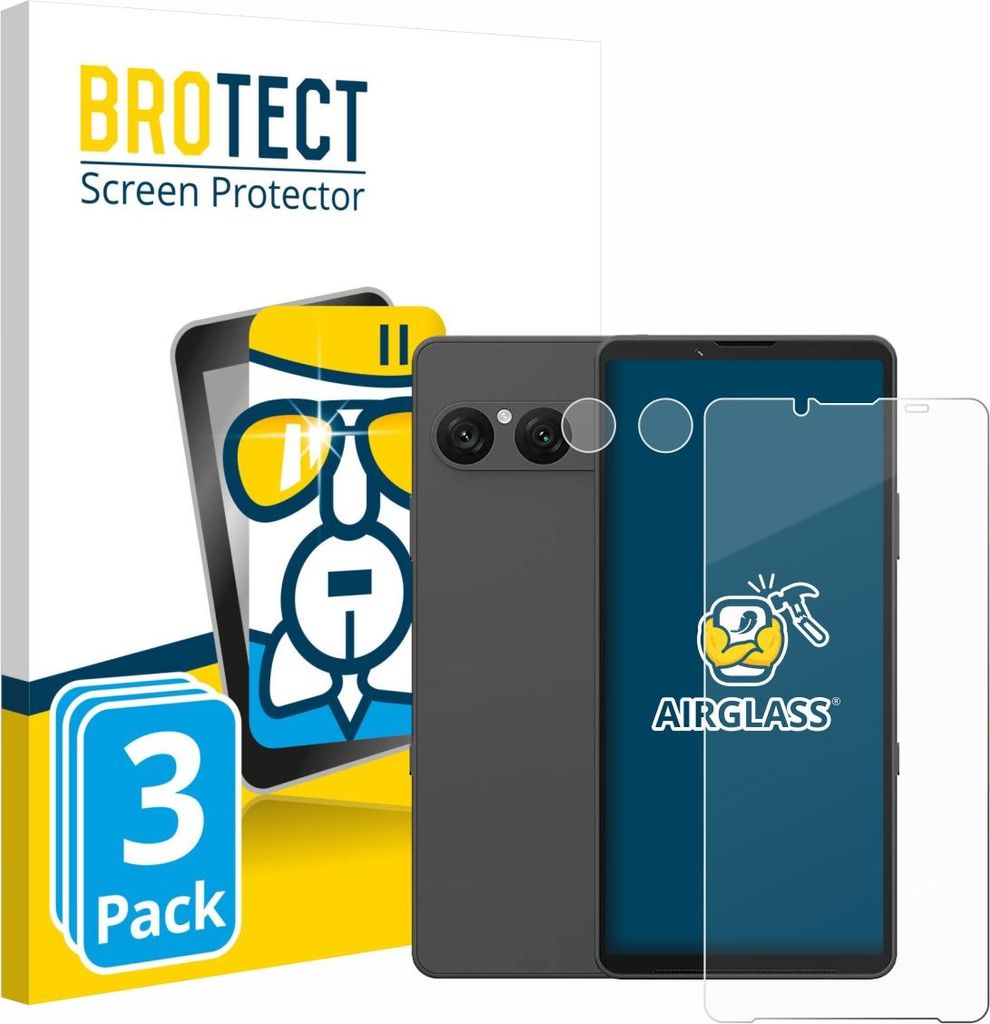 3x BROTECT Schutzglas für Sony Xperia 10 VII (Display+Kamera) Schutzfolie Panzer Folie Glas Display Schutz klar