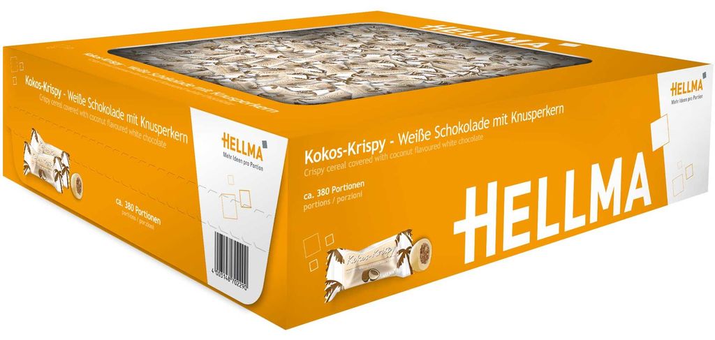 Hellma Kokos-Krispy Weiße Schokolade 380er Produktbild 