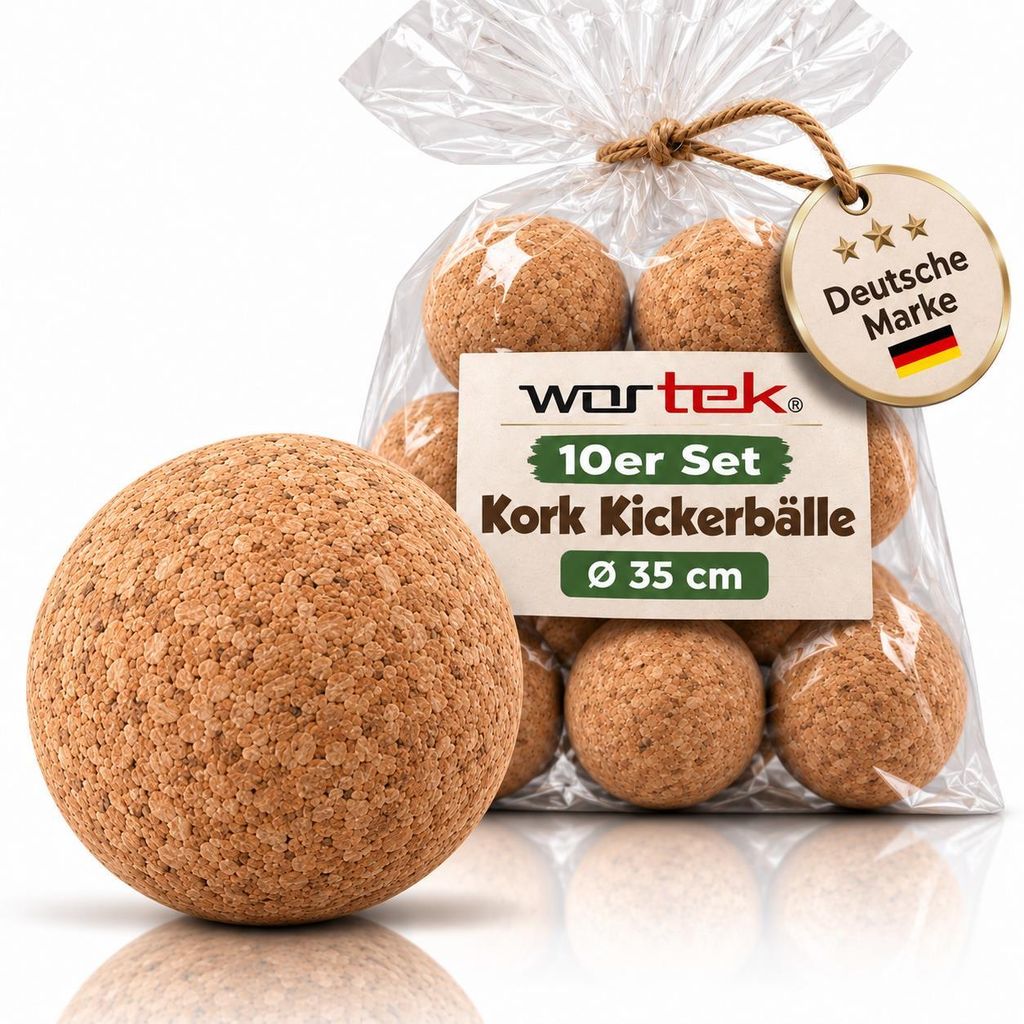 wortek Kork Kickerbälle 10x Stück Profi Tischkicker Bälle Ø Produktbild 