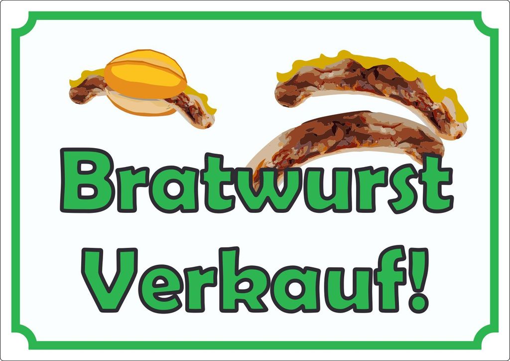 Bratwurst Werbeaufkleber Aufkleber A4 (210x297mm)