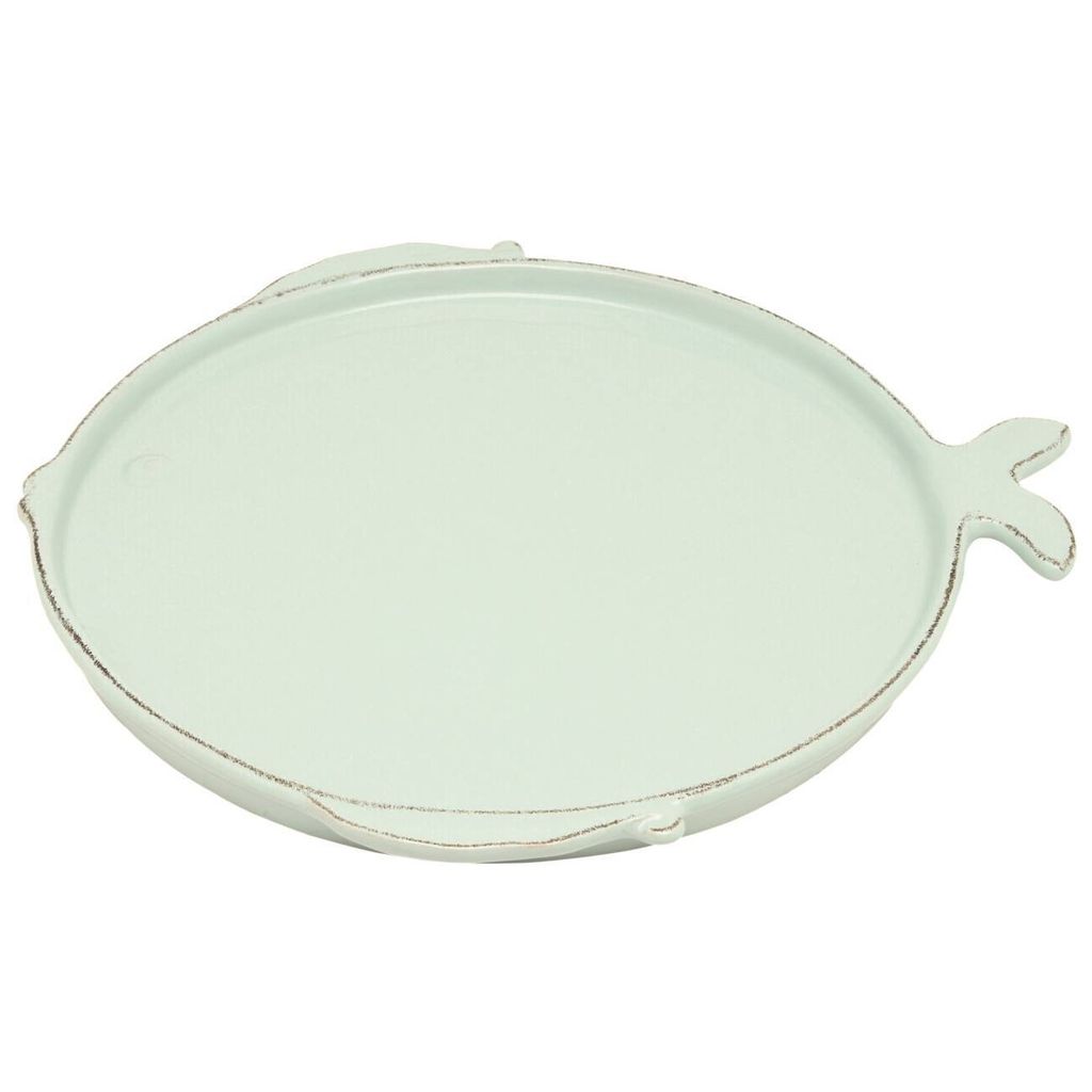 Speiseteller, Essteller MARINA FISCH D. 27cm blau aqua Keramik Virginia Casa