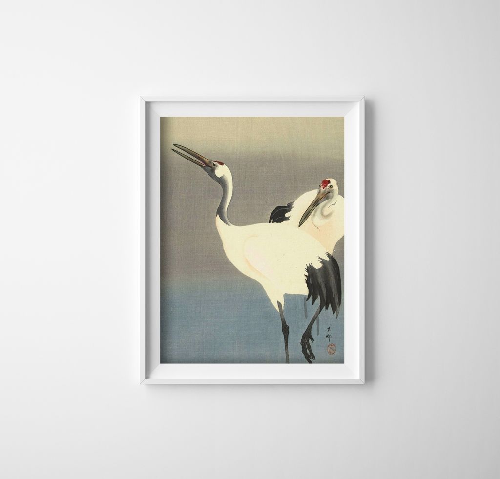 Poster - Canvas - Leinwand - 42 cm x 59,4 cm – Zwei Kräne