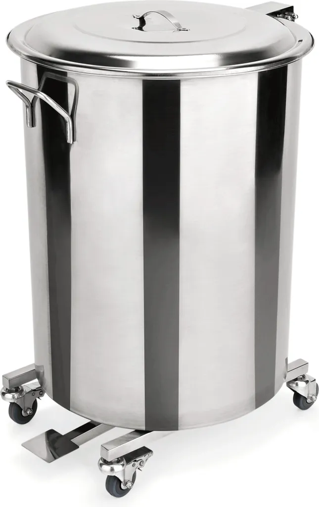 Collecteur de Déchets Mobile 90 Litres Inox pour Cuisine Professionnelle