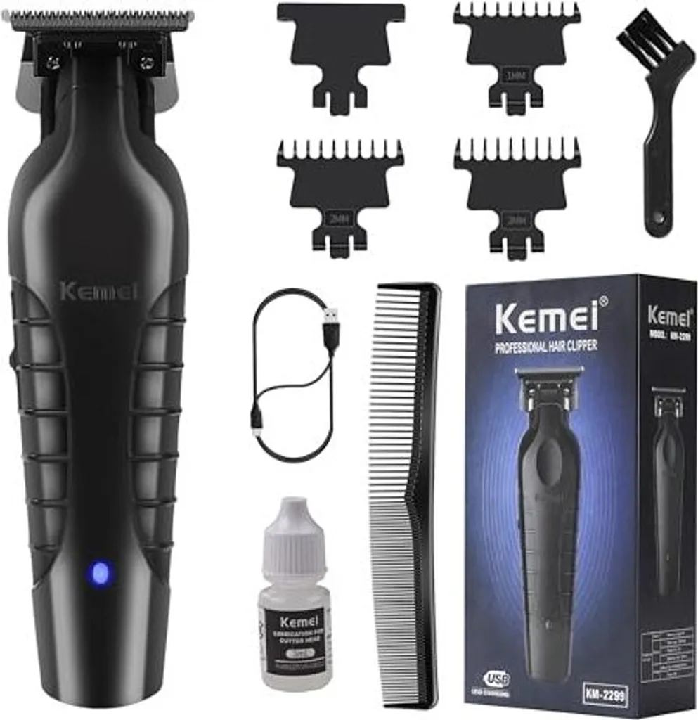 Kemei 2299 Kit Tagliacapelli Uomo - Regolabarba Professionale USB