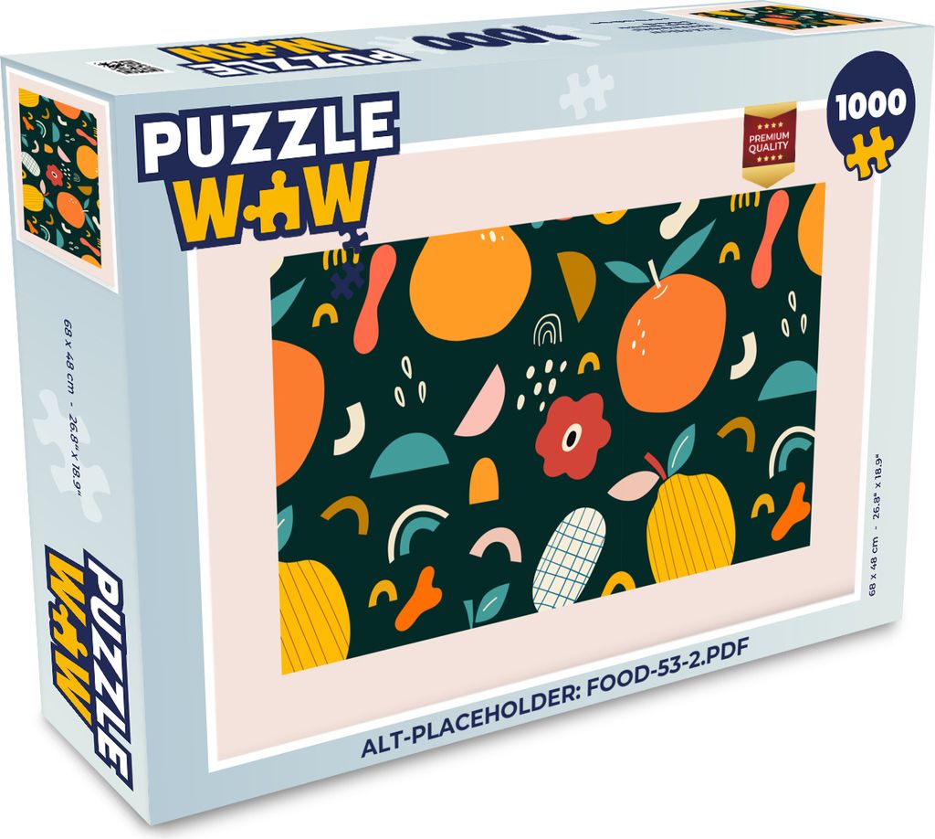 MuchoWow Puzzle 1000 Teile Obst - Lebensmittel - Pastell - Blume - Blau - Erwachsene - Rätsel