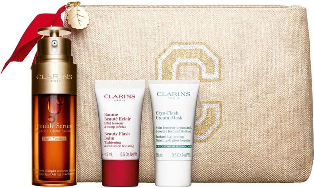 Clarins Double Serum Light Set, Frauen, Anti-Aging, Kräftigend, Anheben, 15 ml, 15 ml, 50 ml, Anti-Aging, Anti-Falten, Kräftigend