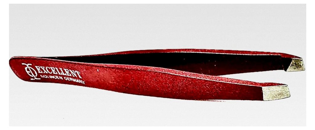 Präzisionspinzette aus Edelstahl, 9 cm, rostfrei, gerade Spitze, rot