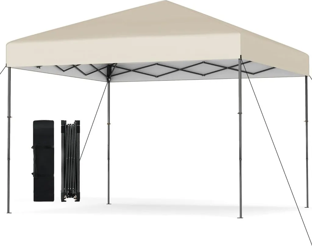 Pavillon pliable 3x3 m blanc avec protection UV50+ structure robuste