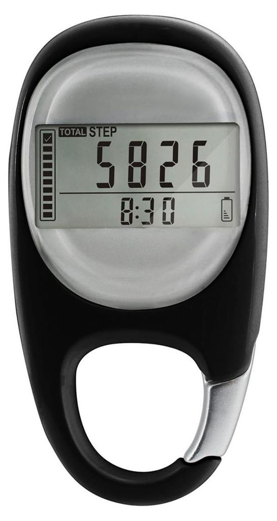 Einfacher Schrittzähler ohne Bluetooth, 3D Pedometer mit großer Anzeige, Schritte, Kalorien & Distanz, 7 Tage Speicher, ideal für Senioren & Alltag